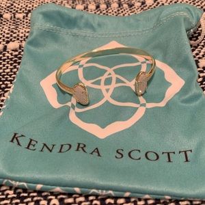 Elton Gold Cuff Bracelet In Iridescent Drusy